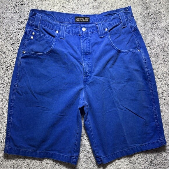 Vintage 90s Streetwear Mens 38 Faded Baggy Loose Denim Short Green Skater Grunge - Picture 3 of 12